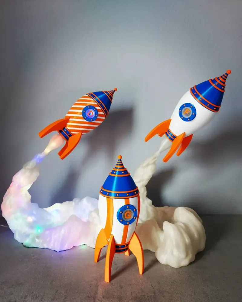 Rocket multicolor remix lamp customizable glass