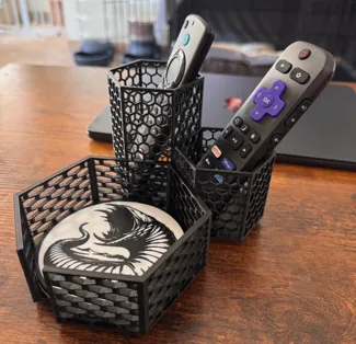 Remote holder with coaster holder