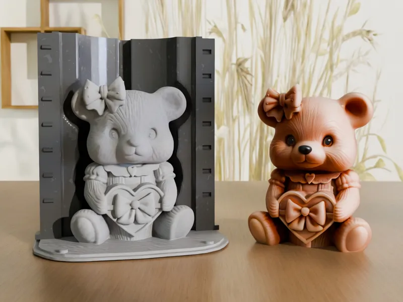 Valentine's Day Bear Silicone Mold