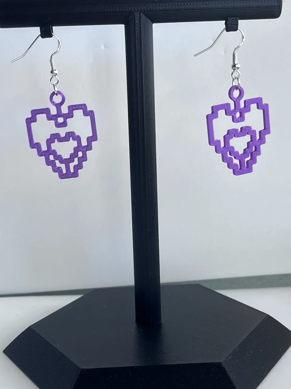 Pixel Heart Earrings - Quick Print 17 min! No AMS view 2