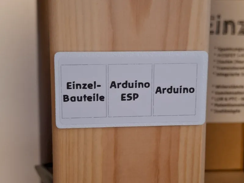 Label for Ikea shelf Hejne