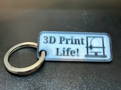 3D Print Life Keychain - Double Sided