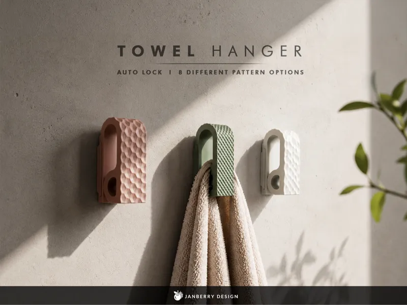 Towel Hanger - 8 Patterns, Pressure Lock