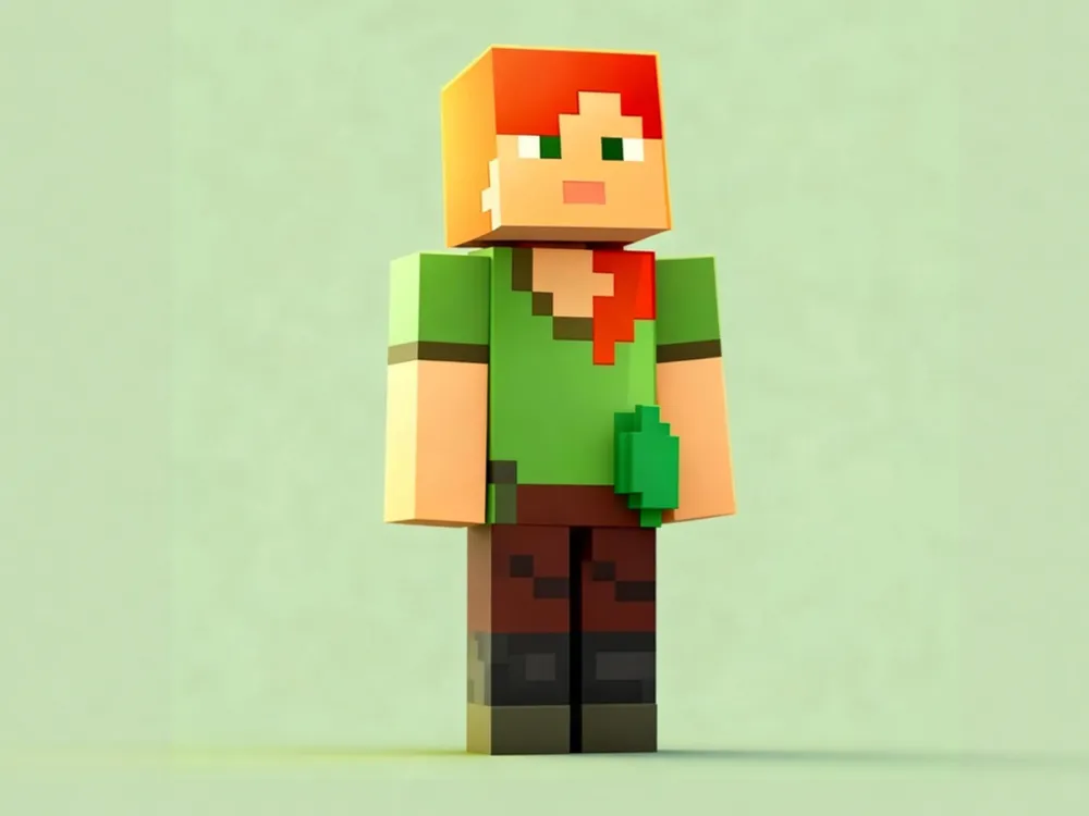Alex - Minecraft pixel game peripheral figure - children's