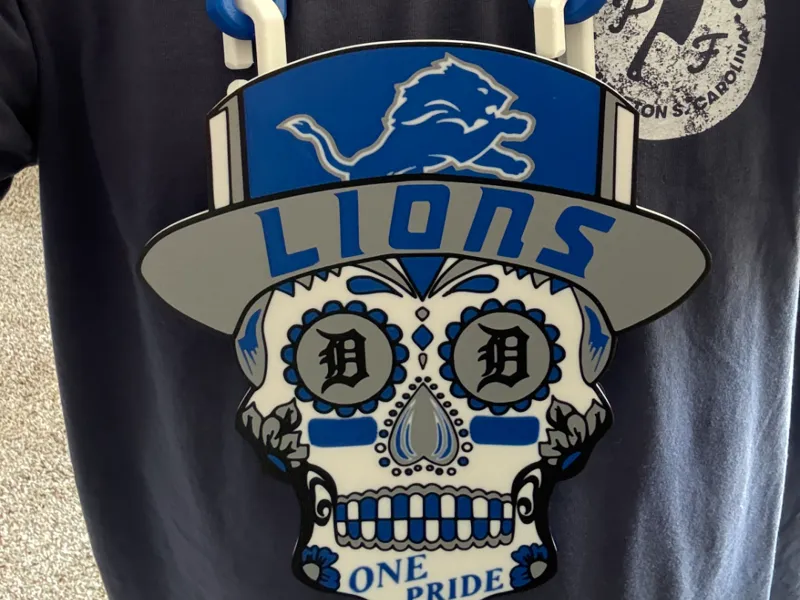 Detroit Lions Sugar Skull Chain / Wall Art