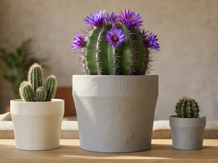 TerraForm Pot Sculptural planter w mineral texture