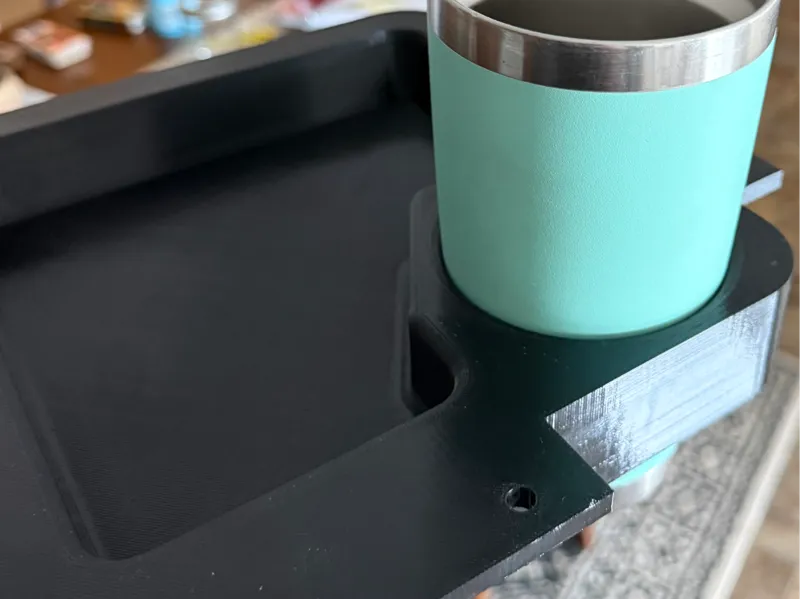 Corner Mount Tray with Cupholder
