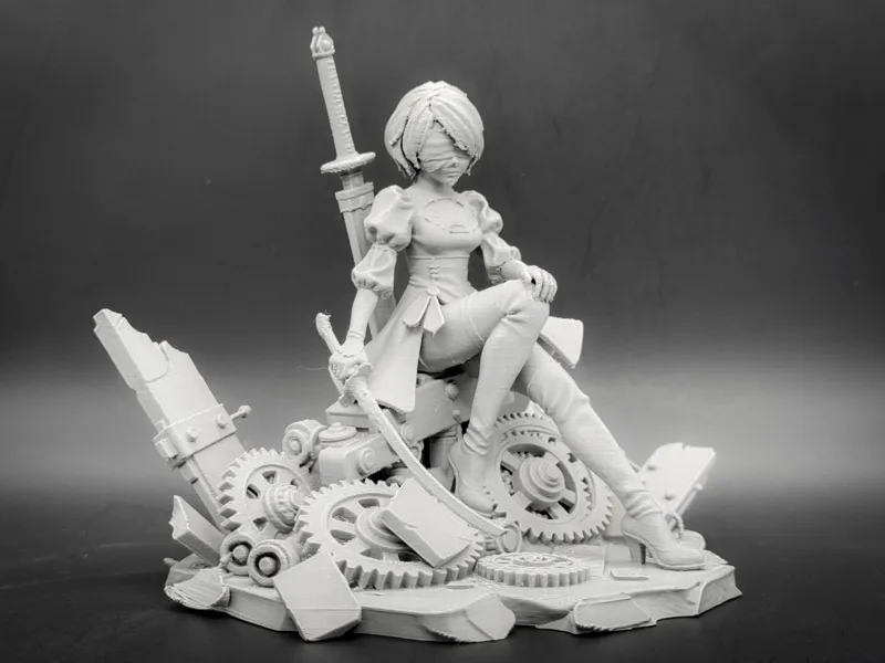 坐在废墟上的2B