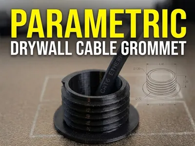Parametric Screw-In Cable Grommet for Drywall etc.