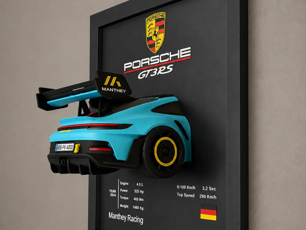 Marco decorativo: Porsche GT3 RS Wallframe Picture. Referencia del modelo original.