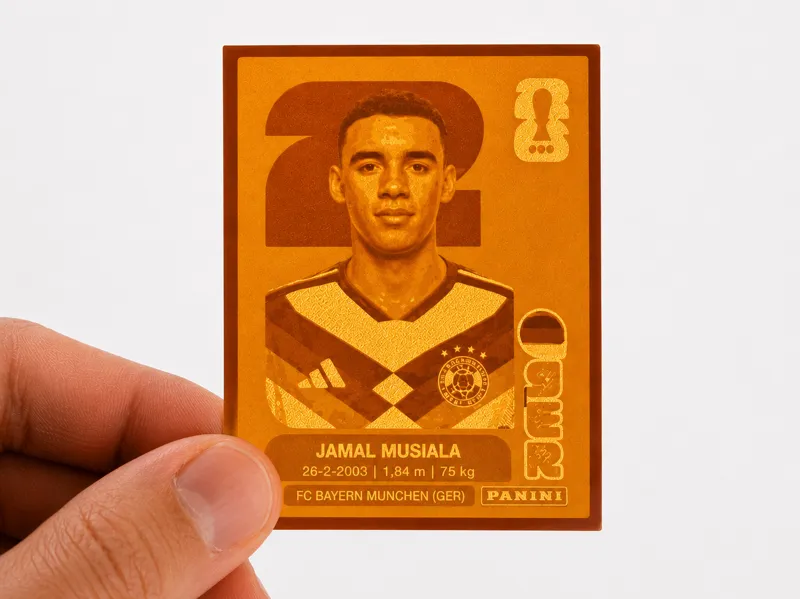 Figurita 3D de Jamal Musiala (Album Panini 2026)