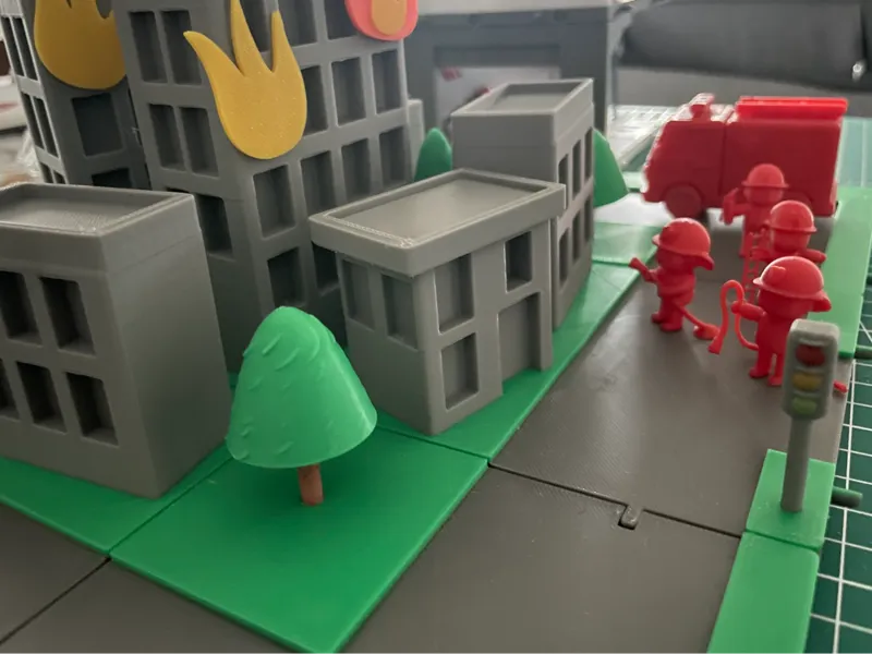 Diorama de ville sur les pompiers