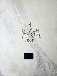 Décoration murale femme et chat au regard tendre — photo 3