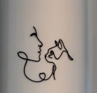 Décoration murale femme et chat au regard tendre — photo 7