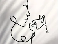 Décoration murale femme et chat au regard tendre — photo 1