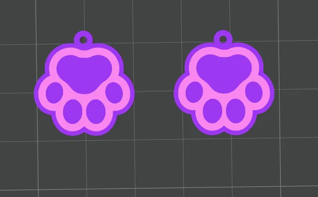 Kitten paw earrings