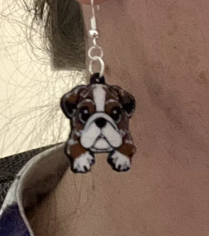 English Bulldog Earrings view 2