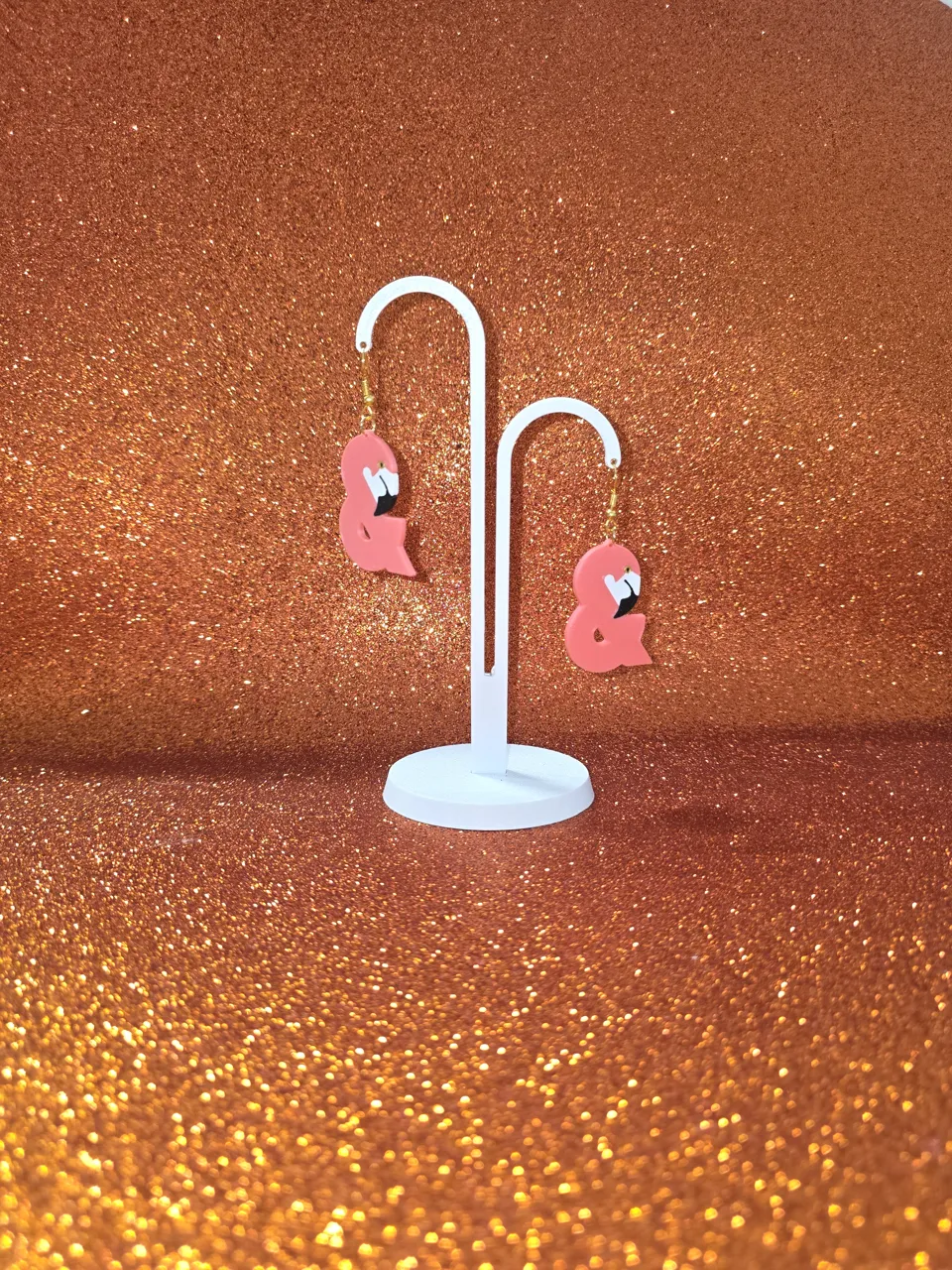 &-Flamingo earrings view 3