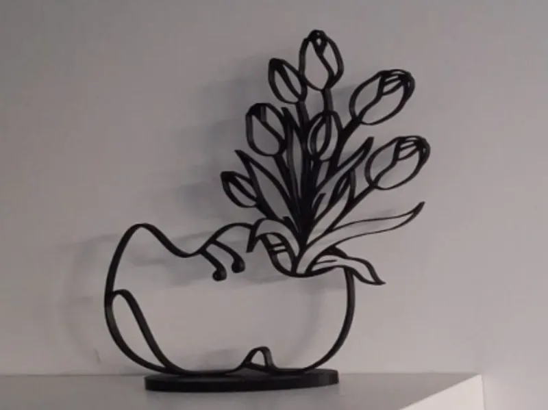 Tulips in clog wallart  (with stand)   