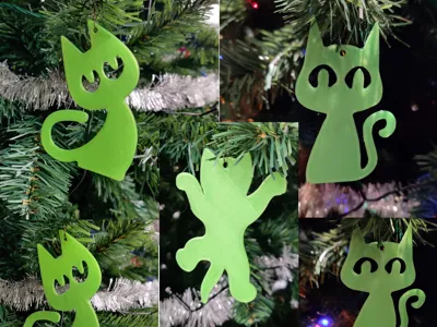 Cat christmas tree ornaments