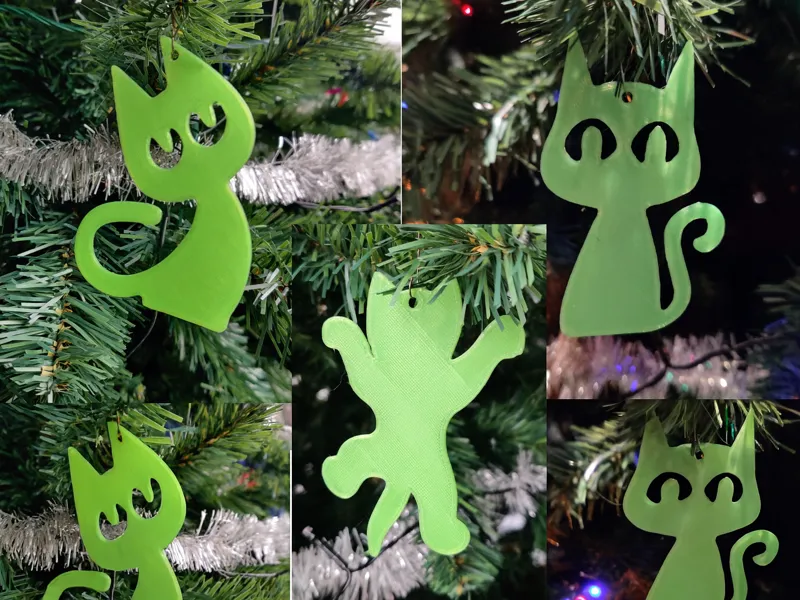 Cat christmas tree ornaments