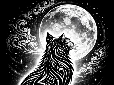 Moon Cat Wallart