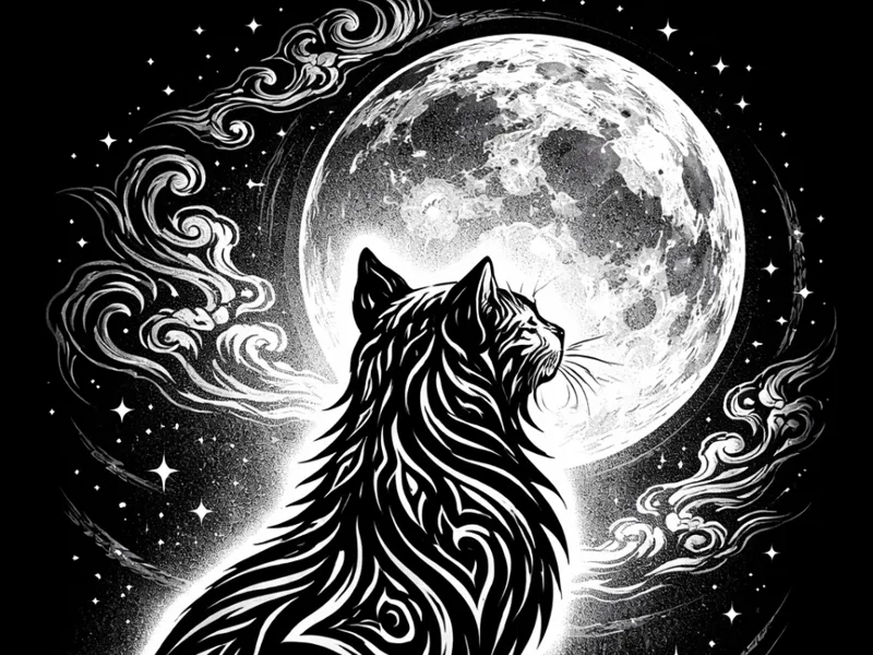 Moon Cat Wallart