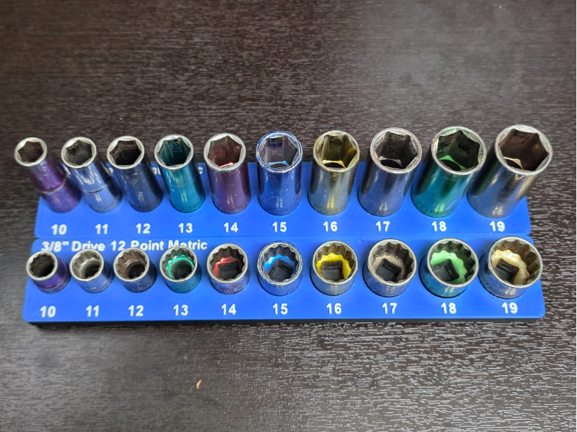 HF 3/8 Colored Socket Metric Holder - Gridfinity 