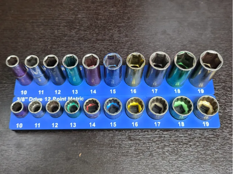 HF 3/8 Colored Socket Metric Holder - Gridfinity 