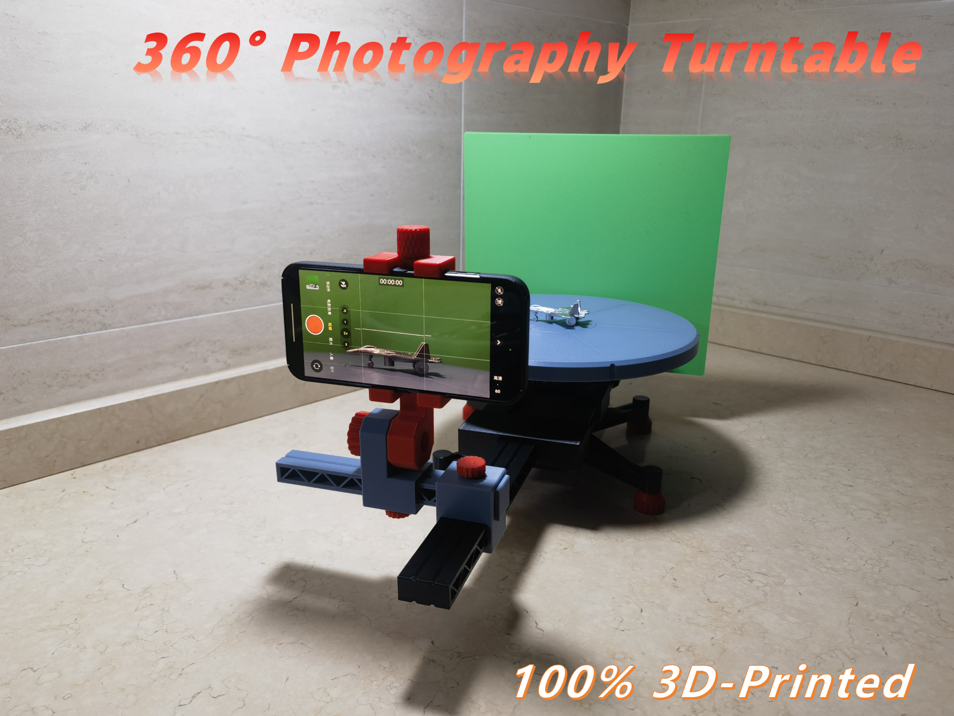 Miniatura 2 do modelo 3D 全3D打印360°摄影台