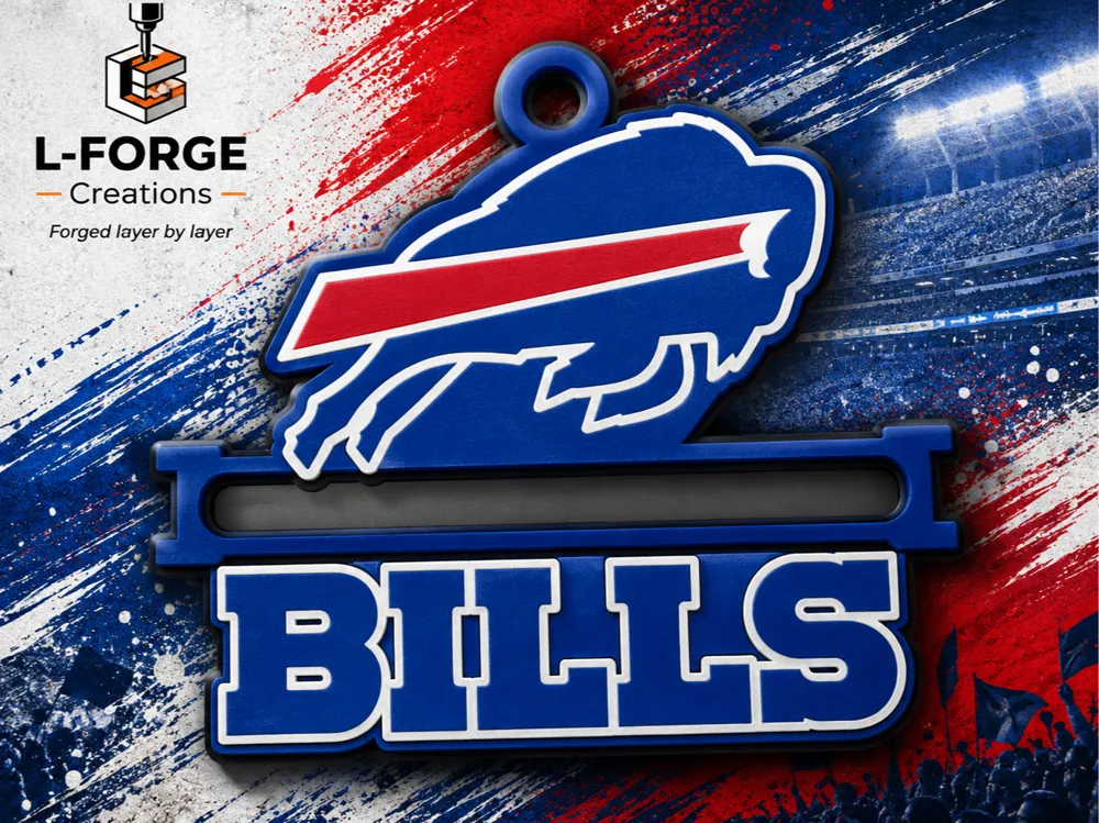 Accesorio para sujetar ligas de cabello: Buffalo Bills Hair Tie Holder Keychain. Referencia del modelo original.
