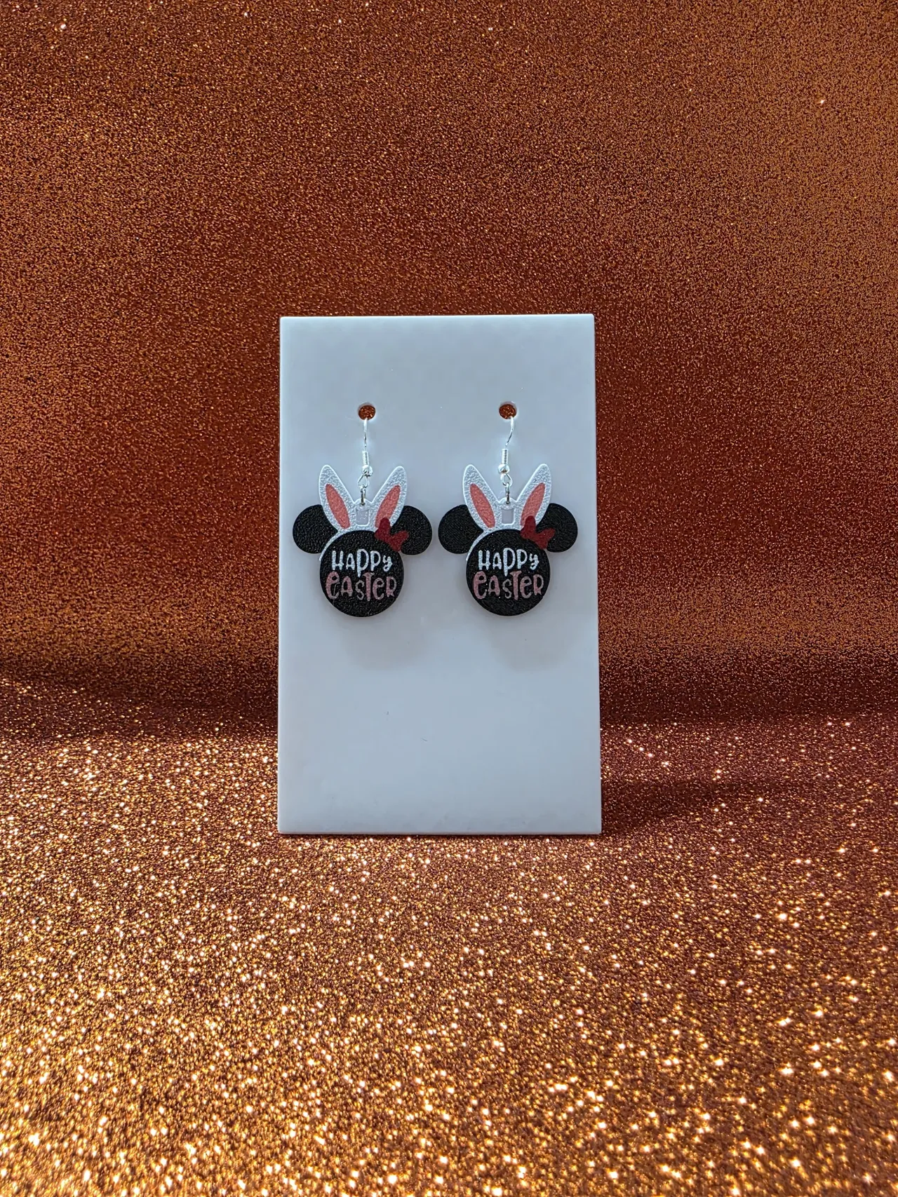Happy Easter Minnie earrings view 2