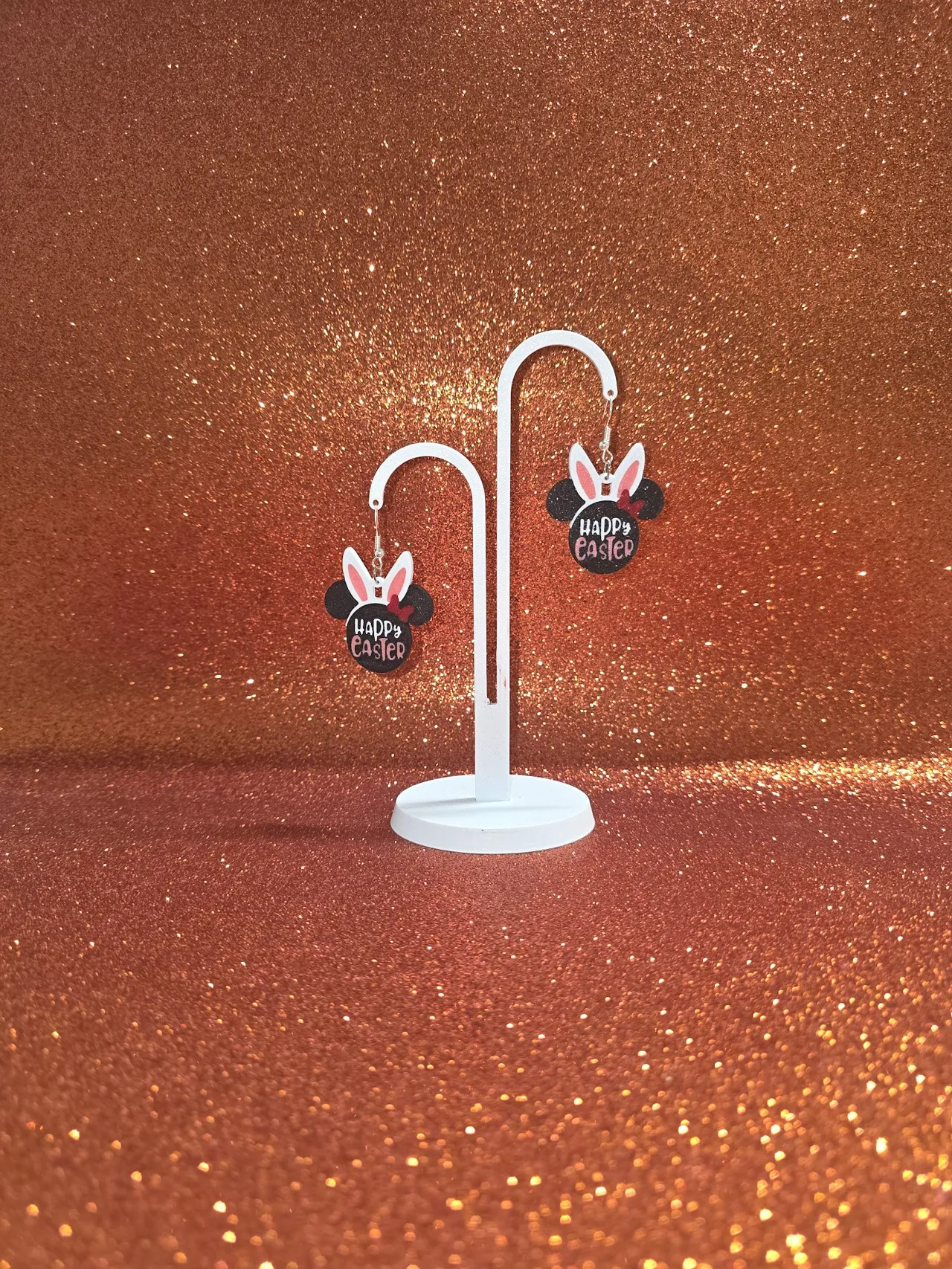Happy Easter Minnie earrings view 3
