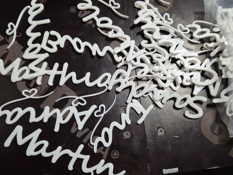 Glas Namensschilder über 200 Namen