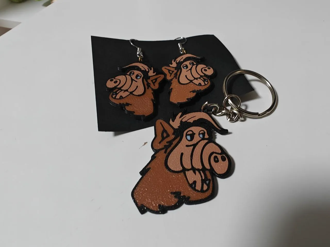 Alf Earrings and KeyChain view 2