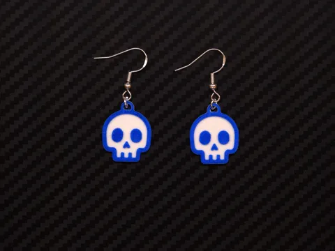 Earrings Skull M02 - 16 min print time view 2