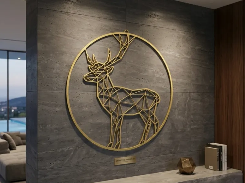 Low Poly - Geometric Deer Wall Decoration - Art 