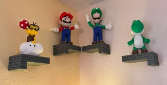 Floating Brick Shelves
