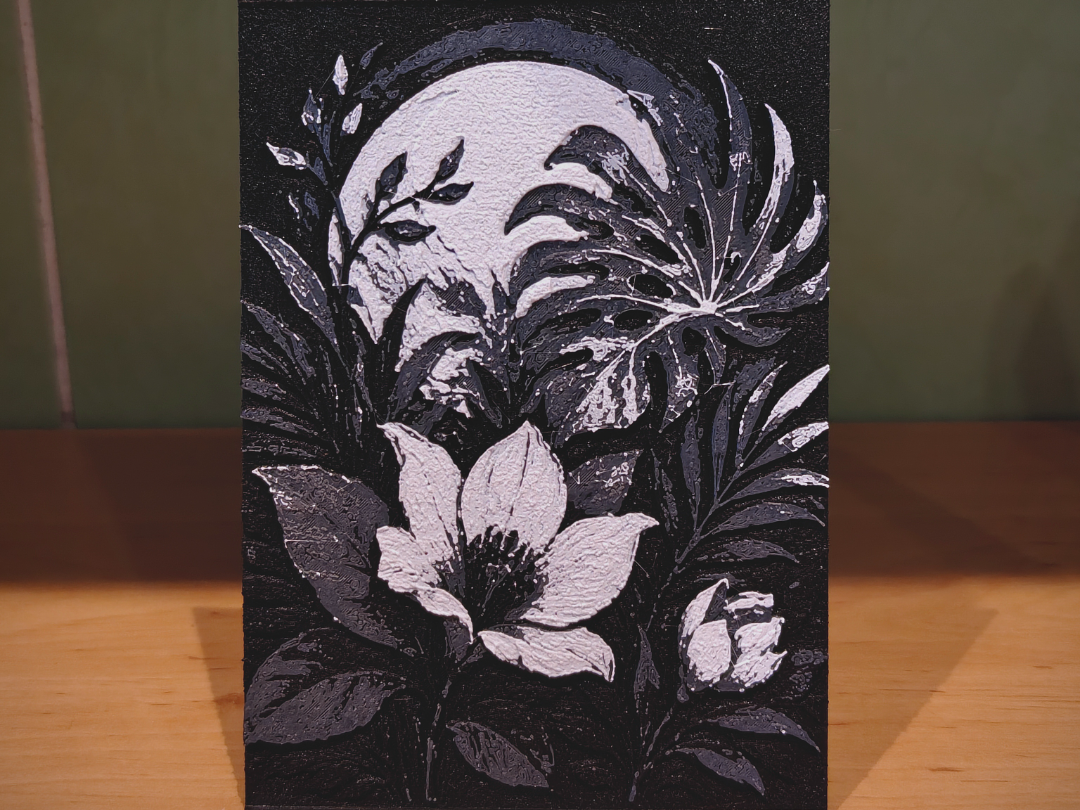 Moon and Flowers HueForge