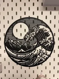 Grande vague décorative façon estampe japonaise — photo 2