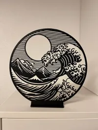 Grande vague décorative façon estampe japonaise — photo 3