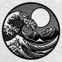 Grande vague décorative façon estampe japonaise — photo 4