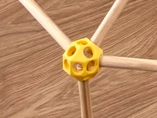 Kid's fort – Connector 10mm OD wood poles (fast!)
