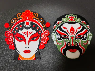Peking Opera Face Mask - Refrigerator Magnet - Series 6