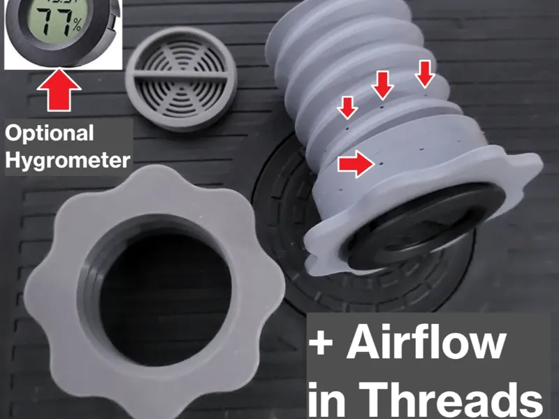 Hygrometer Spool Holder + Airflow in Threads