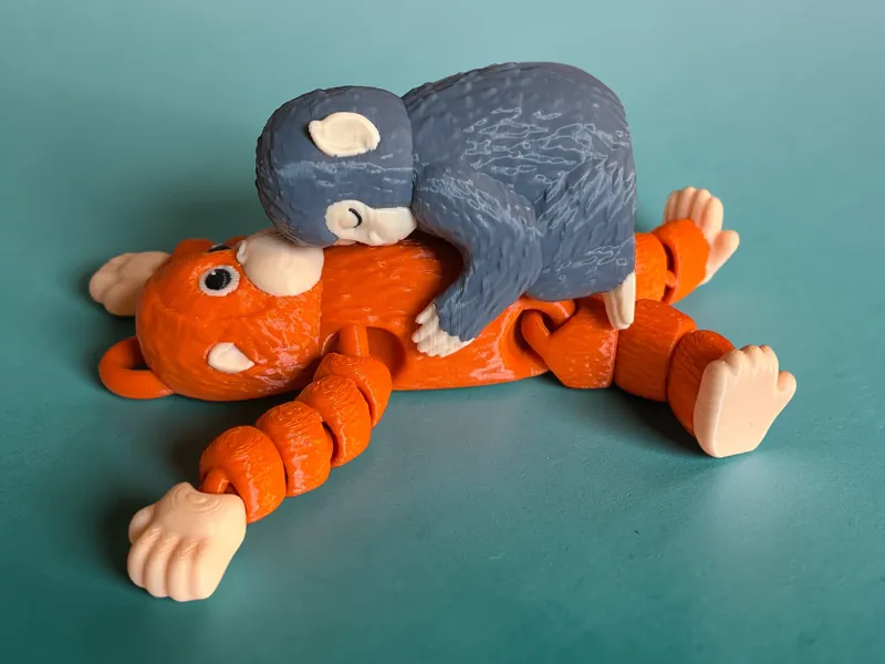 Punch the Monkey and Flexi Orangutan Keychain Set