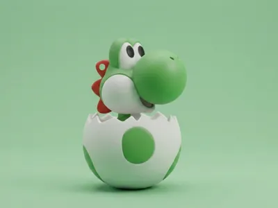 Hatched Yoshi Egg - Keychain - No AMS