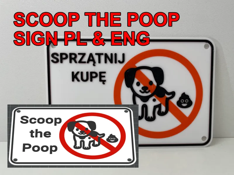 Scoop the Poop sign / Sprzątnij kupę ENG/PL