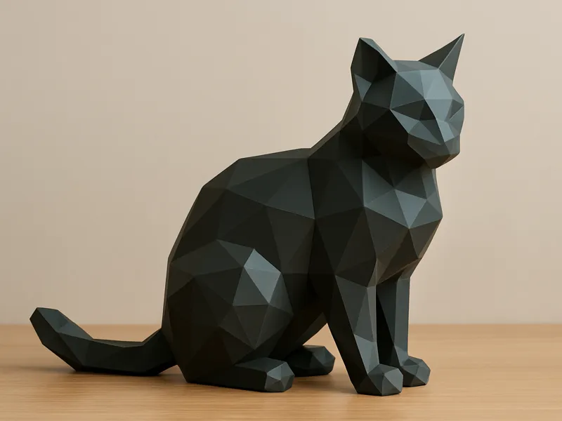 Cat low poly sculpture