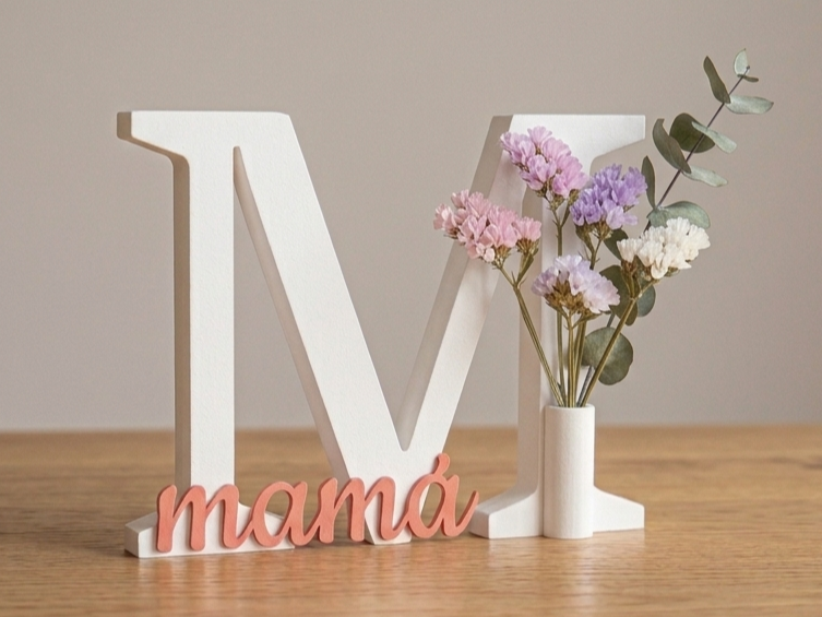 Decoración Floral "Mamá" - Minimalista y Elegante